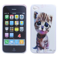 iPhone 4 4S Cute Kitty Design Hard Case (Cute Cat)